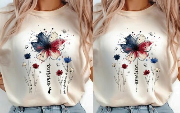 Download Boho Floral USA 250 T-shirt Design 2 PNG - Sign Collection