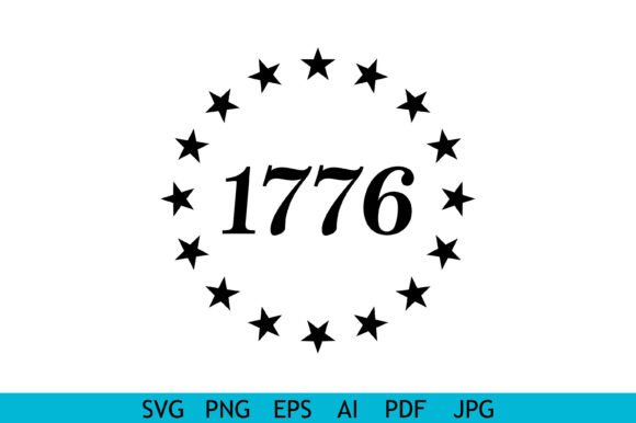 Download 1776 Stars Circle Typography Design - Sign Collection