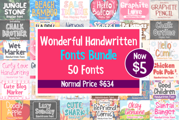 Download Wonderful Handwritten Fonts Bundle - Written font Collection