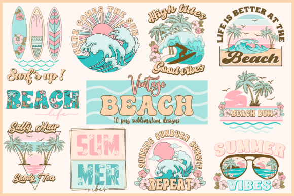 Download Vintage Beach Summer Sublimation Design - Sign Collection