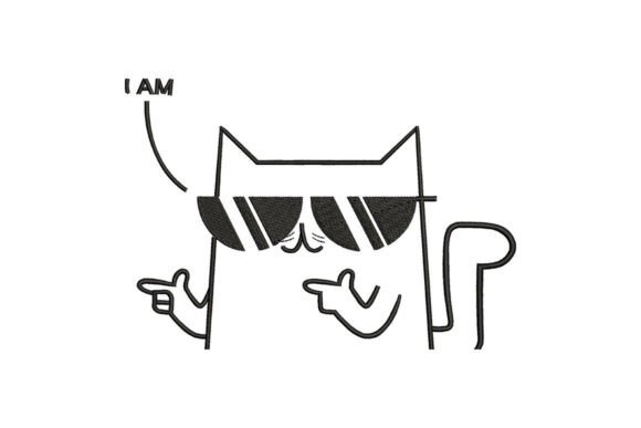 Download Cool Cat Sunglasses Embroidery Design - Sign Collection
