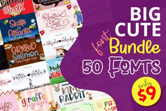 Download The Big Cute Fonts Bundle - Cute fonts Collection