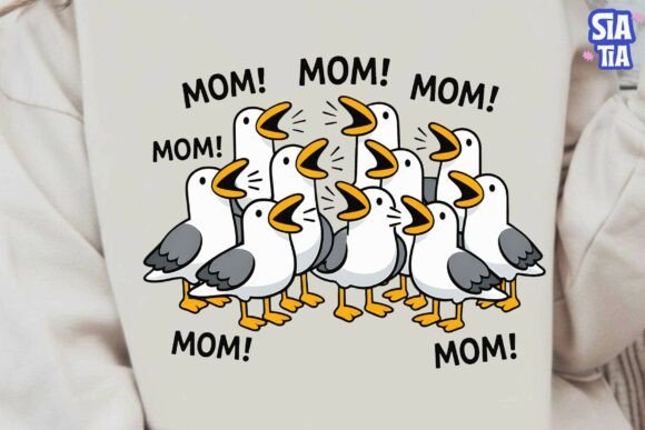 Download Funny Mom Seagulls PNG Clipart Design - Sign Collection