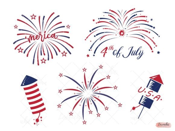 Download Fireworks 4th of July SVG Bundle Design - Sign Collection