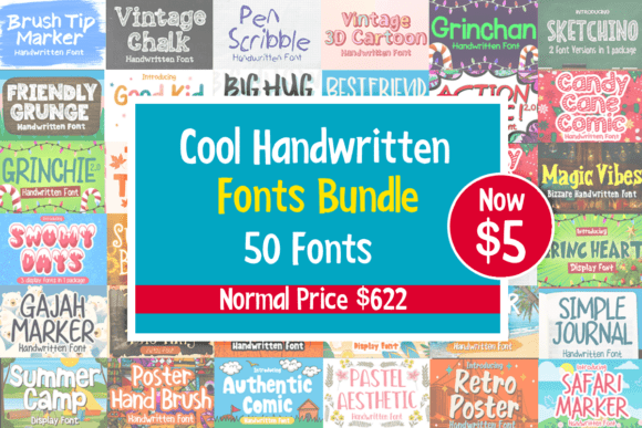 Download Cool Handwritten Fonts Bundle - Written font Collection