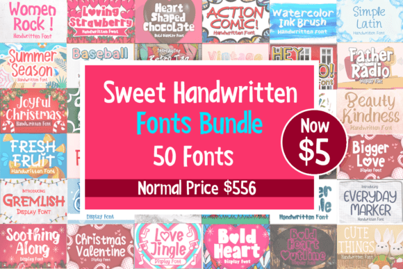 Download Sweet Handwritten Fonts Bundle - Written font Collection