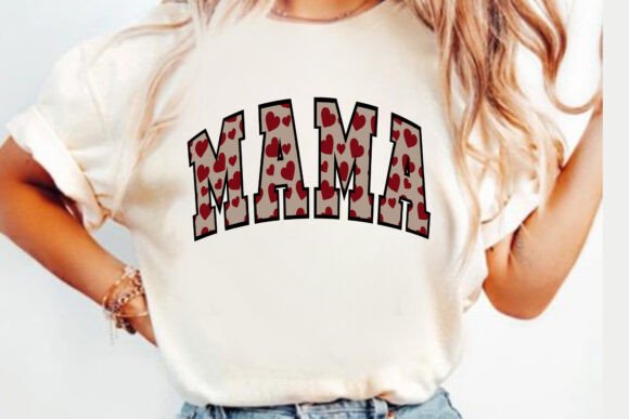 Download Mama Varsity Valentine Day Tee Design - Sign Collection