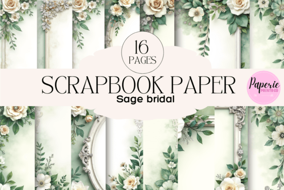 Download Sage Bridal Scrapbook Paper - Bridal Collection